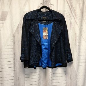 Spiegel Black Lace Jacket with Blue Satin Lining